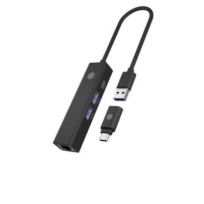 7. ICY BOX IB-HUB1439-LAN Wired USB 3.2 Gen 1 (3.1 Gen 1) Type-A Black