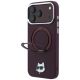 2. Karl Lagerfeld with Ring Stand 360 Choupette Head Pin MagSafe case for iPhone 18 Pro / 17 Pro - burgundy