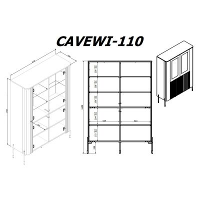 4. VERA display cabinet 110x40x160 white matt