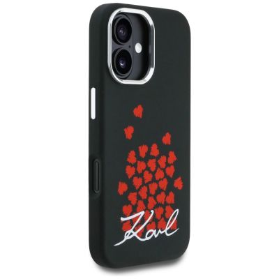 4. Karl Lagerfeld Silicone Heart Sign Logo MagSafe Case for iPhone 16 - Black