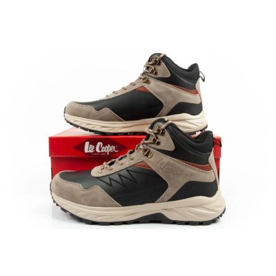 10. Lee Cooper men's winter hiking boots, insulated, high-ankle, beige, black