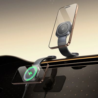13. Baseus PrimeTrip C03Pro Dashboard Car Holder with Wireless Charger Compatible with MagSafe - Black