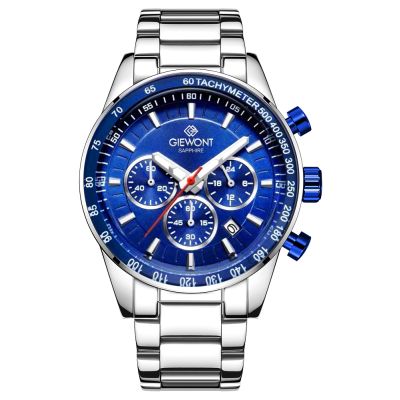 Men's Watch Giewont Chronograph Sapphire Silver Blue GW9140-B3