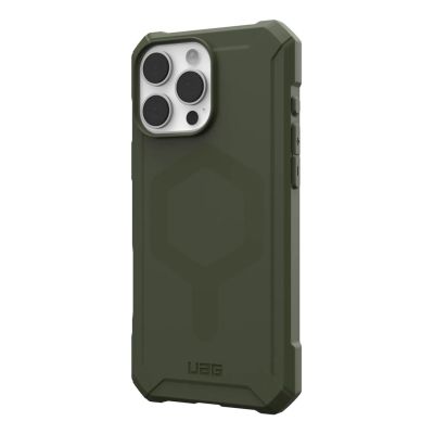 4. UAG Urban Armor Gear Essential Armor MagSafe Case for Apple iPhone 16 Pro Max Olive Gray (Clear)