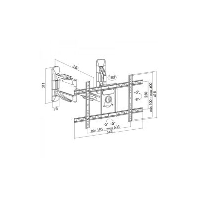 3. TV Wall Mount for 32–70" LED/LCD TVs, 45 kg, AR-85, vertical/horizontal adjustment, CORNER MOUNT 622 mm