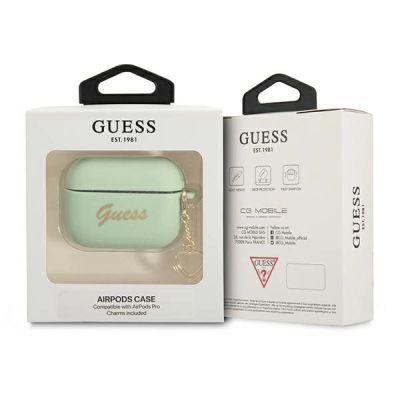 3. Guess GUAPLSCHSN AirPods Pro cover green/green Silicone Charm Heart Collection