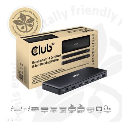2. CLUB3D Club 3D, TB4 12-in-1 Docking Station
