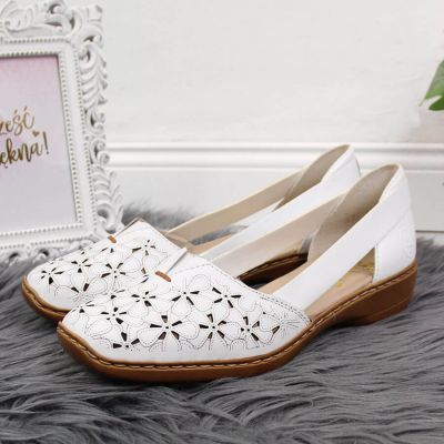 19. Rieker W RKR442B openwork leather shoes white