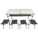 16. FOLDABLE CAMPING TABLE 120x60x70/62/55CM 4 CHAIRS AND SHELF
