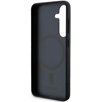 7. DKNY Leather Pattern Metal Logo MagSafe case for Samsung Galaxy S24+ - black