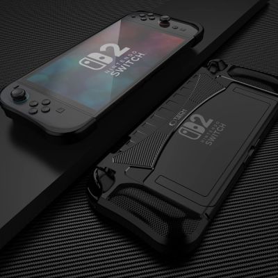 5. Tech-Protect TPUCarbon Case for Nintendo Switch 2 - Black