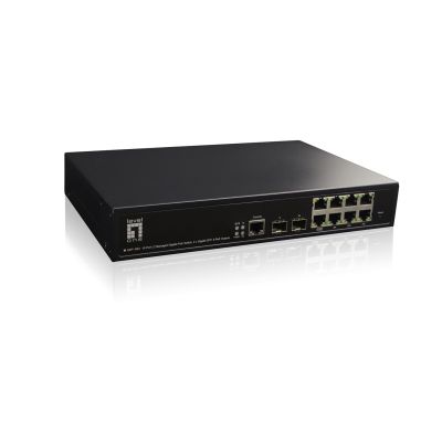 3. LevelOne GB/L2 10-Port 19" 180W 1Gbps Managed PoE+ Switch