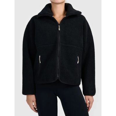 6. Women's loose sherpa fleece with stand-up collar 4F 4FWAW26TFLEF463-20S