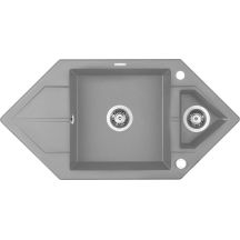 1.5-bowl granite sink with drainer - Space-Saver ZQP S653 5908212063941