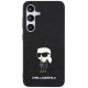 3. Karl Lagerfeld Fixed Glitter Ikonik Logo Metal Pin case for Samsung Galaxy S24+ - black