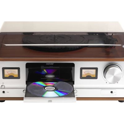6. Denver MRD-52 Retro Stereo with Light Wood Turntable