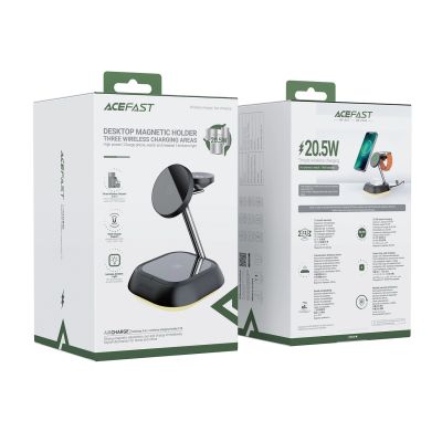 5. 3in1 Acefast E16 15W inductive charging station for phone / headphones / watch - black