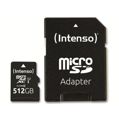 5. Intenso microSD 512GB UHS-I Perf CL10| Performance Class 10