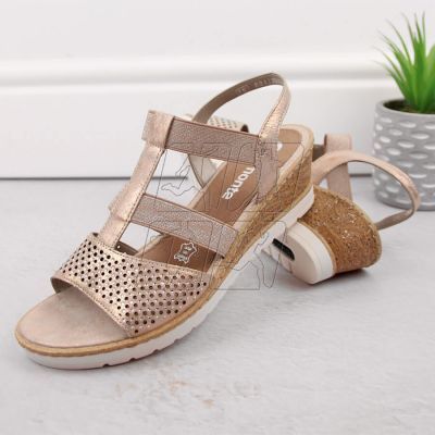 5. Comfortable wedge sandals Remonte W RKR667, pink gold