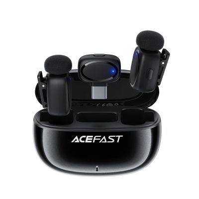 3. Acefast R2 Wireless Lavalier Microphones - Black
