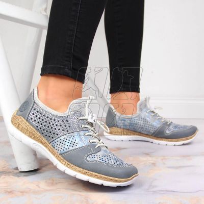 9. Rieker W N4255-12 openwork sports shoes blue