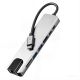 5. Tech-Protect HB09 USB hub 8in1 TYPE-C + USB-A 3.0 + USB-C 3.0 + HDMI 4K 60HZ + SD/TF + PD100W + RJ45 1000 MB/S - gray