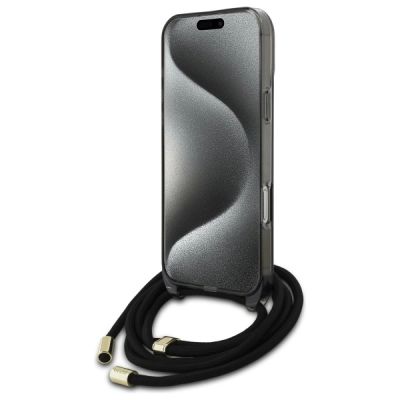 4. Guess Crossbody Cord Script MagSafe Case for iPhone 16 Pro - Black