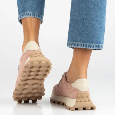 7. Leather platform sneakers, pink, Filippo DP7498