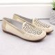 20. Rieker W RKR658 comfortable leather openwork shoes, beige