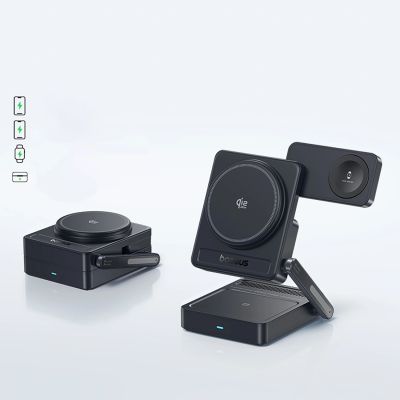 10. Baseus PicoGo AF21 3in1 Qi2.2 35W Wireless Charger with 45W EU Power Adapter and 1m USB-C Cable - Black