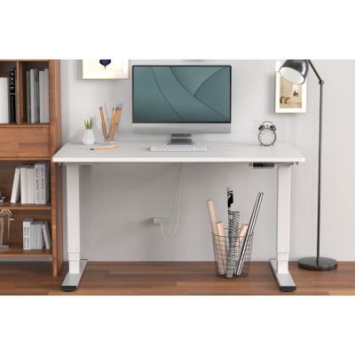 2. Electric desk frame with height adjustment, two-stage motor, white