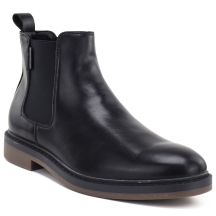 Men's leather Chelsea boots, unlined, black, Big Star UU174280