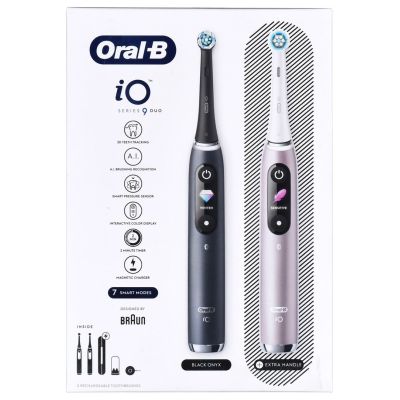 32. Braun Oral-B iO 9N Electric Toothbrush Set DUO BLACK ONYX & ROSE QUARTZ