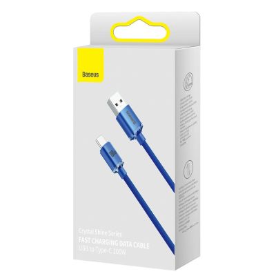 5. Baseus crystal shine series fast charging data cable USB Type A to USB Type C 100W 2m blue (CAJY000503)