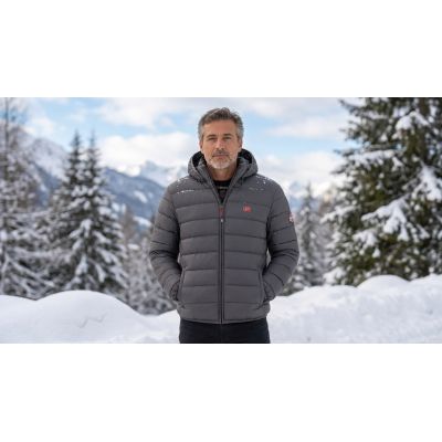 7. Geographical Norway Men’s Jacket AMIGO HOOD DGREY DB MEN 096 (WA1459H/GN-DARK GREY)