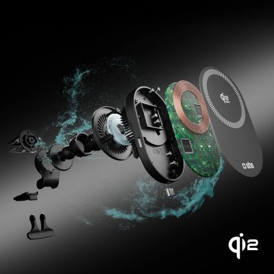 5. SBS Magnetic Holder with Qi2.2 25W Wireless Charger with Active Cooling - Black