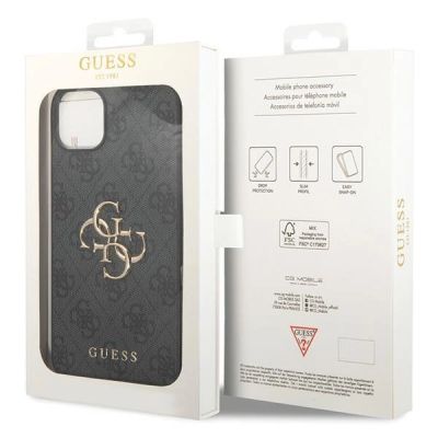 8. Guess 4G Big Metal Logo iPhone 15 Case - Gray