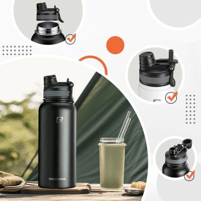 6. Rockbros 35210029001 thermal bottle for bicycle drinks 550 ml - black