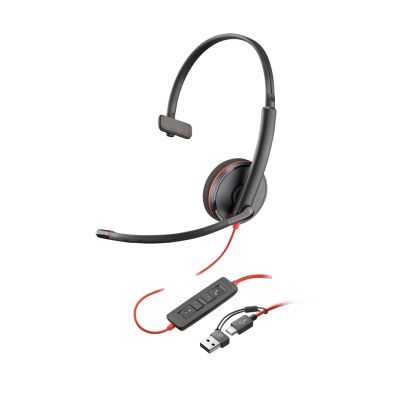 48. Poly Blackwire 3220 Stereo USB-C Black Headset + USB-C/A Adapter (Bulk) 8X2J9A6