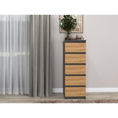 2. W5 CHEST OF 5 DRAWERS ANT/ART SET