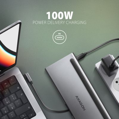 13. Axagon HMC-4KX3 Wired Docking Station USB 3.2 Gen 1 (3.1 Gen 1) Type-C Gray
