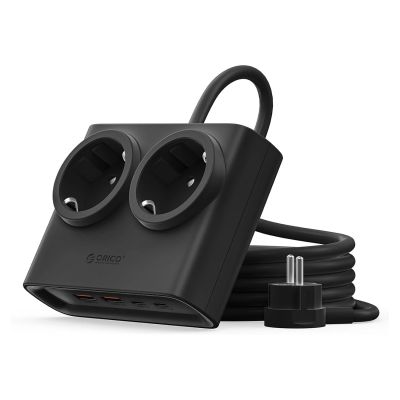 Orico PDC25 25W 6in1 Power Strip 2x AC + 2x USB-A + 2x USB-C - Black