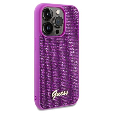 4. Guess Disco Metal Script case for iPhone 14 Pro - fuchsia