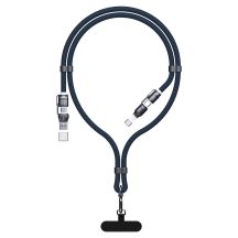 Dudao L20Max 65W 4-in-1 Cable with Lanyard USB-C to USB-C with Lightning and USB-A Adapters - Blue
