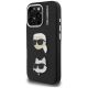 2. Karl Lagerfeld FW Grained Karl & Choupette Heads Pins Case for iPhone 16 Pro - Black