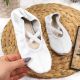13. Leather ballet shoes with white elastic bands Jr Nazo