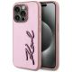 Karl Lagerfeld Wrinkled Metal Signature iPhone 15 Pro Max Case - Pink