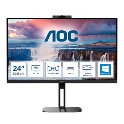 AOC V5 24V5CW Computer Monitor 60.5 cm (23.8") 1920 x 1080 px Full HD LED Black