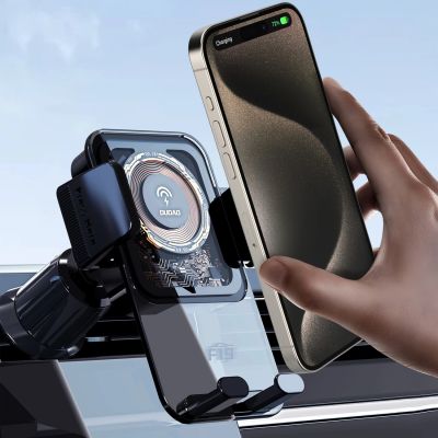 6. Dudao F19 clamp car holder with 15W inductive charger - black