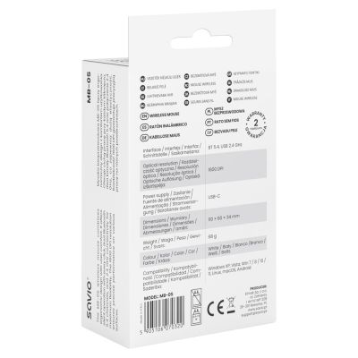 6. SAVIO WIRELESS MOUSE BT 2.4 GHZ WHITE MB-05